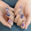 Bling Bling Purple False Fingernails Artificial False Nails Tips Nail Art Fake Nails