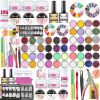 Nail  Acrylic Glitter Crystal Powder Monomer Manicure Tool Tips Brush Nails Art Decoration  DIY Pro Full Kit