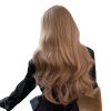 Brown Copper Ginger Long Straight Synthetic Wigs for Women Natural Wave Wigs with Bangs Heat Resistant Cosplay Hair