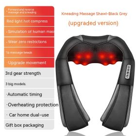 Household Electric Waist And Back Hot Compress Massager (Option: R2Black grey-UK)