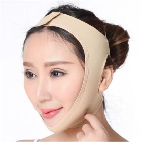 Elastic Face Slimming Bandage V Line Face Shaper Women Chin Cheek Lift Up Belt Facial Massager Strap Face Skin Care Tools Beauty (Color: skin color M)