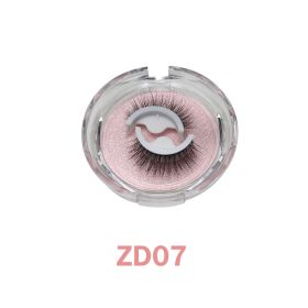 1Pair Glue-free False Eyelashes Wispy Natural Lashes Long Eyelash Self-adhesive Lash Extension Reusable Handmade Lash For Makeup (Color: ZD07)