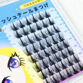 QSTY DIY Natural Clusters Lashes Individual Dovetail Segmented Lashes Volume Natural Segment Eyelashes 3D Extension Bundles (Color: B7272-2)