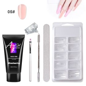 Painless Extension Gel Nail Art Without Paper Holder Quick Model Painless Crystal Gel Set (style: 5 Color)