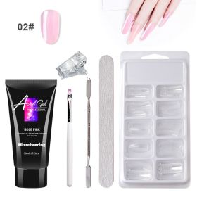 Painless Extension Gel Nail Art Without Paper Holder Quick Model Painless Crystal Gel Set (style: 2 Color)