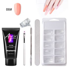 Painless Extension Gel Nail Art Without Paper Holder Quick Model Painless Crystal Gel Set (style: 8 Color)